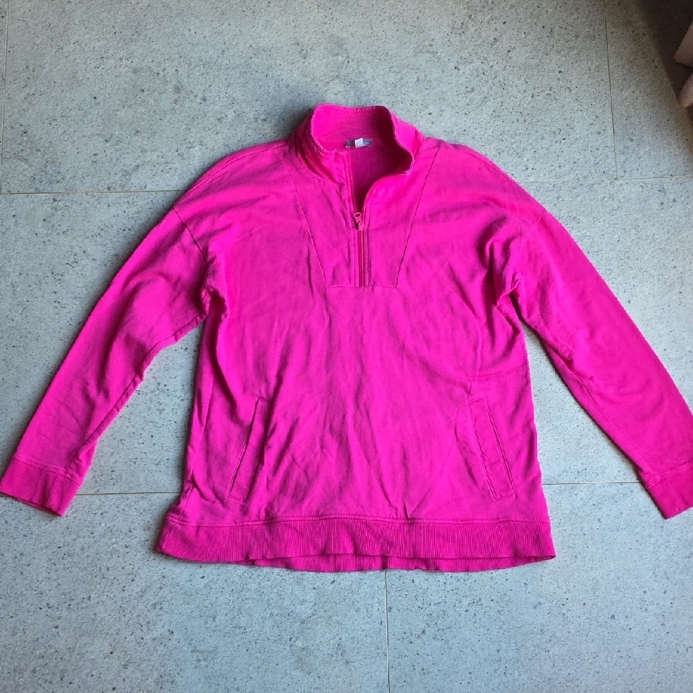 Talbots Fuchsia Quarter-Zip Sweatshirt